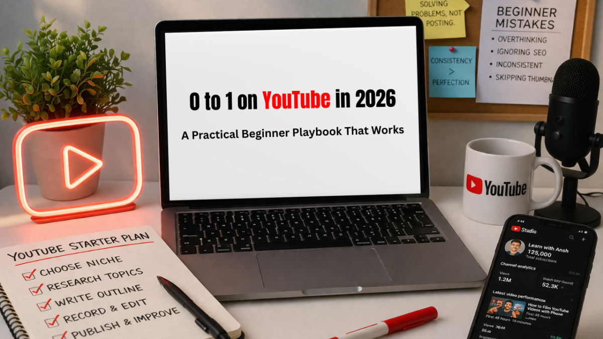 0 to 1 on YouTube in 2026: A Practical Beginner Playbook That Works