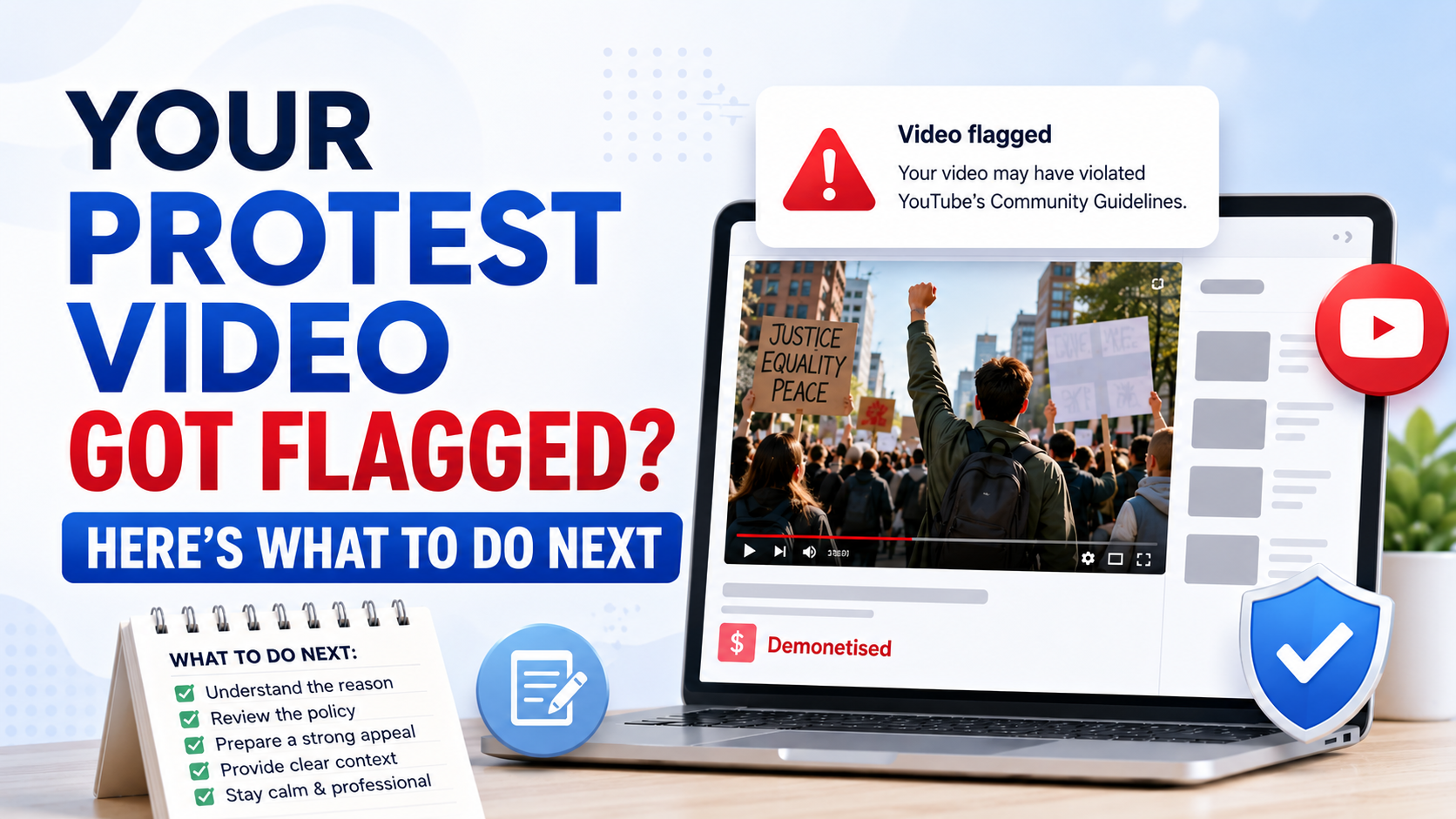 Getting Flagged Is Not Proof You Did Something Wrong. It Is Proof the Subject Was Sensitive Enough to Trigger Review. Even creators who follow every guideline in this series can still end up demonetized, restricted, or taken down. That is not a reflection of a bad video — it is simply how platforms handle this category of content. What matters now is understanding exactly what has happened to your video, because the correct response is different depending on which of these you are actually dealing with.